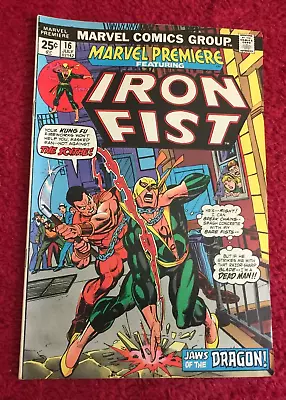 Buy Free P & P; Marvel Premiere #16, July 1974: 2nd Appearance Of Iron Fist! (KG) • 19.99£