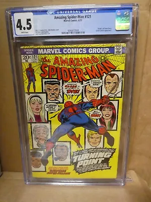 Buy Marvel Comics Amazing Spiderman 121   CGC 4.5 Death Gwen Stacy Avengers 1973 • 380£