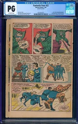 Buy Fantastic Four #22, 1964, CGC PG, Panel Visible 1st Thing  IT'S CLOBBERIN TIME!  • 144.76£