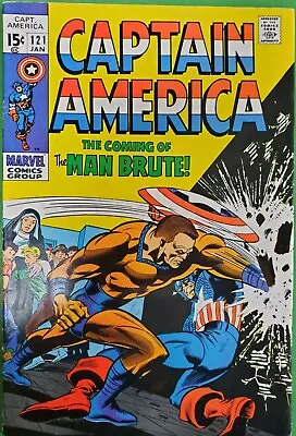 Buy Captain America #121 1st Appearance Of Man-Brute Lee Colan 1969 Marvel FN • 16£