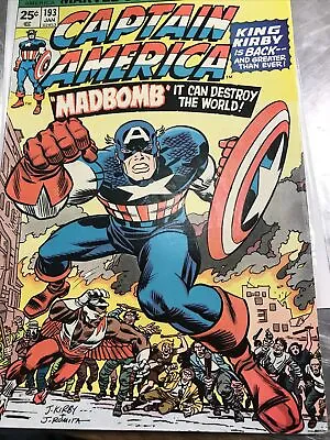 Buy Captain America Vol 1 Issue 193 Iconic Jack Kirby Cover • 16.06£
