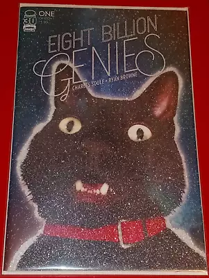 Buy Eight Billion Genies #1 -1:50 RI-GLITTER CAT Cover By Ryan Browne! Charles Soule • 87.63£