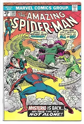 Buy The AMAZING SPIDER-MAN #141 MARVEL COMIC BOOK Mysterio - Spidermobile CIRCA 1975 • 47.65£