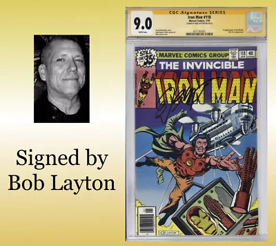Buy Iron Man #118 Signed Bob Layton CGC 9.0 VF/NM 1st App. Jim Rhodes (War Machine) • 139.92£