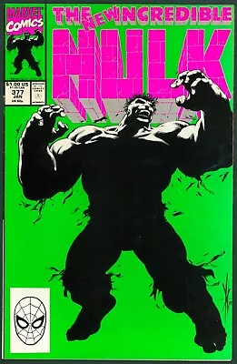 Buy Incredible Hulk 377 NM- 9.2 1st Professor Hulk Marvel 1991 • 28.07£