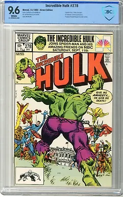 Buy Incredible Hulk  # 278  CBCS   9.6   NM+   White Pgs  12/82  Fantastic Four,  X- • 55.34£