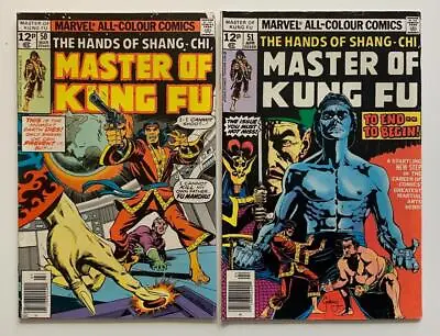 Buy The Hands Of Shang-Chi Master Of Kung Fu #50 & 51 (Marvel 1977) FN+/- Bronze Age • 10.95£