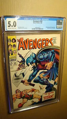 Buy Avengers 50 *cgc 5.0* 1hercules Leaves Typhon Zeus Ares Scarlet Witch 1968 • 79.06£