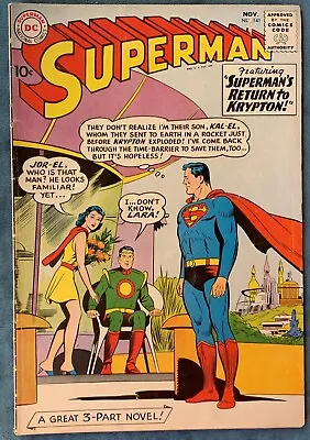 Buy Superman #141  Nov 1960  Superman's Return To Krypton! • 50.58£
