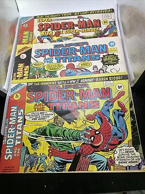 Buy 3 Super Spider-man And Titans #185 #210 #212 Marvel Uk Comics 1976/77 • 1.99£