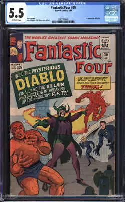 Buy Fantastic Four #30 Cgc 5.5 Ow Pages // 1st Appearance Diablo Marvel 1964 • 90.92£