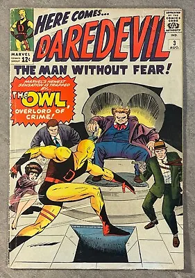 Buy Daredevil #3 Aug 1964 *key* First Owl-classic Silver Age Marvel! Very Good- • 160.86£