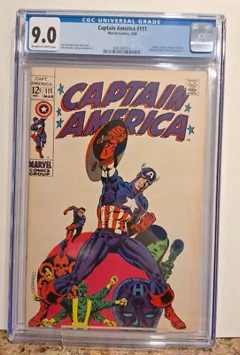 Buy Captain America #111 Cgc 9.0 Off White To White, Classic Steranko Cover!!  • 267.84£
