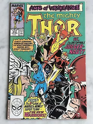 Buy Thor #412 1st New Warriors! VF/NM 9.0 - Buy 3 For FREE Shipping! (Marvel, 1989) • 11.52£