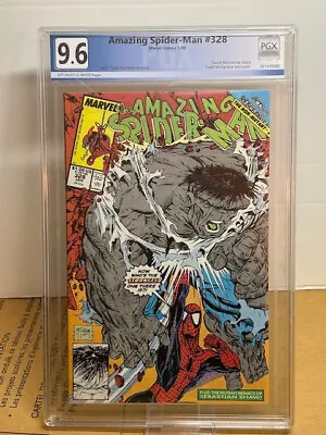 Buy Amazing Spider-Man #328 PGX Graded 9.6, Hulk Appearance, Last McFarlane (1990) • 43.55£
