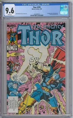 Buy Thor 339 CGC Graded 9.6 NM+ 1st Stormbreaker Marvel Comics 1984 • 40.17£