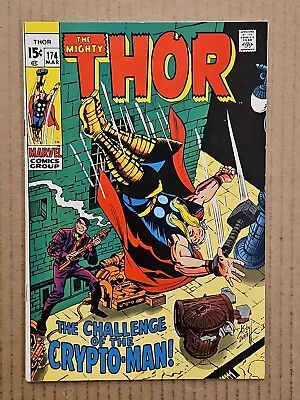 Buy Thor #174 1st Appearance Of Crypto-Man Marvel 1970 VF- • 15.82£