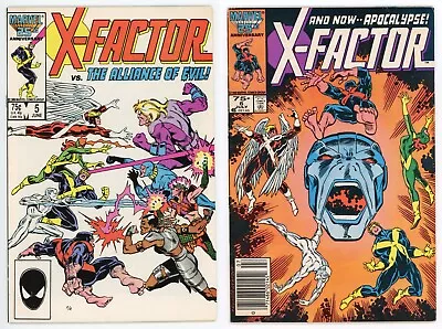 Buy X-Factor #5 & #6 (FNVF) NEWSSTAND 1st Full App APOCALYPSE X-Men 1986 Marvel • 55.76£