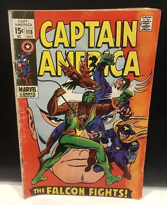 Buy CAPTAIN AMERICA #118 Comic Marvel Comics 1969 2nd App Falcon Low Grade • 16.57£