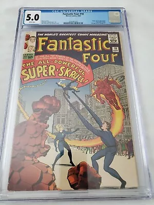 Buy Fantastic Four 18 1963 Cgc 5.0 White Pages 1st Super Skrull Silver Age Key • 472.27£
