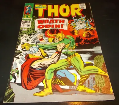 Buy Marvel Comics: The Mighty Thor 147  The Wrath Of Odin!  Loki VF+ • 22.12£