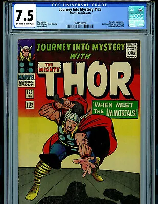 Buy Thor Journey Into Mystery 125 CGC 7.5 1966 3rd Hercules Marvel Comics B19 • 276.70£