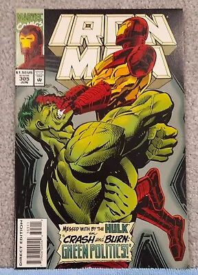 Buy IRON MAN Issue #305 Battling The HULK In Hulkbuster ArmorMarvel Comics 1994 • 10.33£