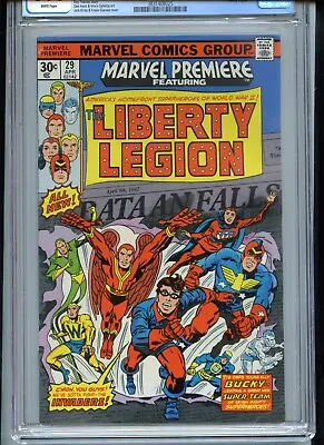 Buy Marvel Premiere #29 CGC 8.0 White Pages 30 Cent Variant Liberty Legion • 102.53£