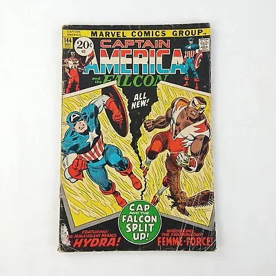 Buy Captain America And The Falcon #144 1st Femme Force Low Grade Key (1971 Marvel) • 7.94£