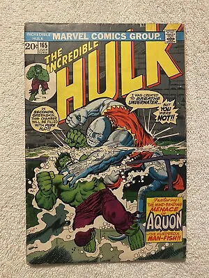 Buy Hulk 165, Mid Grade, Bronze Age, Marvel 1973, Herb Trimpe, 1st Aquon 💪 • 12.38£