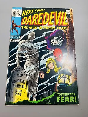 Buy Daredevil #54 (1964) 1st Print Gene Colan 1969 Raw Unrestored Silver Age Marvel • 19.76£