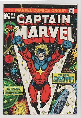 Buy CAPTAIN MARVEL #29w ( VF/NM  9.0 ) 29TH ISSUE THANOS POWER BOST STARLIN 1973 • 53.89£