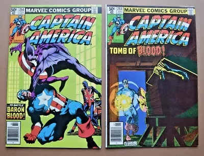 Buy 1981 Marvel Comics Captain America # 253 254 ~ Baron Blood & Union Jack ~Both VF • 23.74£