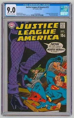 Buy JUSTICE LEAGUE OF AMERICA #75 CGC 9.0 Black Canary Joins, DC Comics 1969 • 395.30£