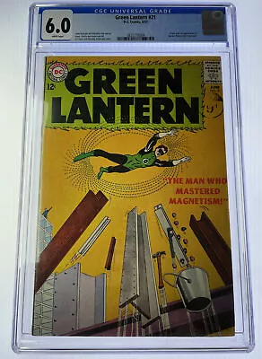 Buy Green Lantern #21 CGC Grade 6.0 White Pages 1963 DC Comics 1st Doc Polaris • 184.95£