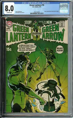 Buy Green Lantern #76 Cgc 8.0 Ow Pages // Green Lantern + Green Arrow Begins 1970 • 522.78£