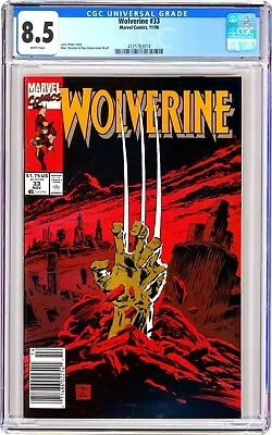 Buy Marvel WOLVERINE 1990 #33 ICONIC Marc SILVESTRI Cover NEWSSTAND Variant CGC 8.5 • 35.97£