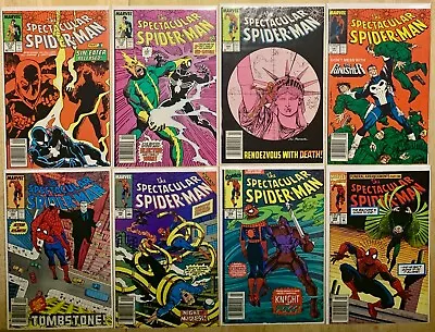 Buy LOT Of 8 Spectacular Spider-Man NM Newsstand 134, 135, 140-142, 146, 166, 186 • 31.62£