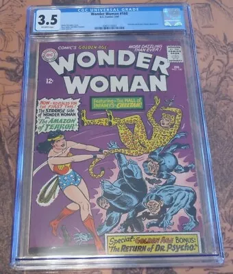 Buy Wonder Woman #160 Cgc 3.5 1st Appearance Silver Age Cheetah Doctor Psycho Appear • 118.59£
