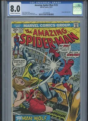Buy Amazing Spider-Man #125 1973 CGC 8.0 • 80.43£