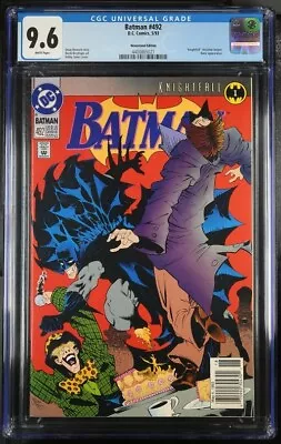 Buy Batman 492 Newsstand Edition - DC 1993 Knightfall, Bane - White Pages CGC 9.6 • 47.96£