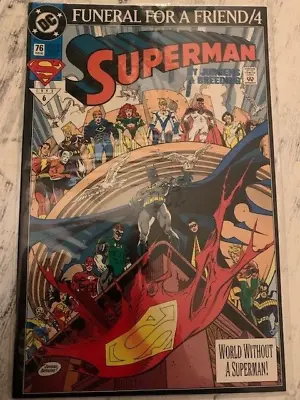 Buy Superman 76 Dan Jurgens Variant Funeral For A Friend Pt 4 DC 1993 VF  1st Print • 3.99£