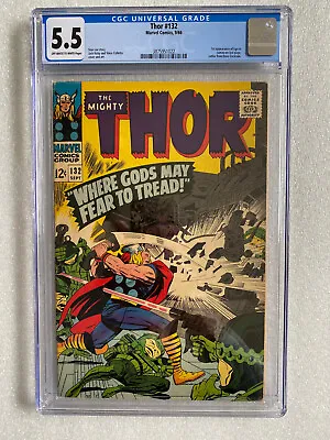 Buy Thor #132 CGC 5.5 1966 - 1st Appearance Of Ego In Cameo On Last Page • 102.78£
