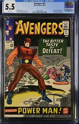 Buy  Avengers #21 Cgc 5.5 White Pages 1st Appearance Original Power Man! Kirby/wood! • 55.97£