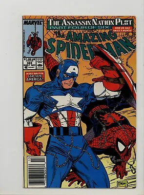 Buy Amazing Spider-Man 323 F/VF Newsstand McFarlane Captain America Cover 1989 • 11.09£