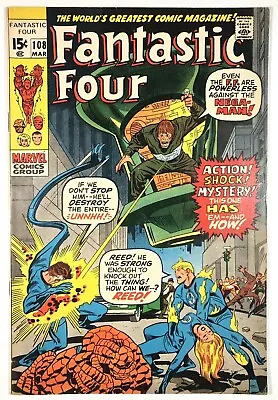 Buy Fantastic Four #108 VF (8.0) 1st Appr Nega Man, 1971 Marvel,  Bronze, Jack Kirby • 18.30£