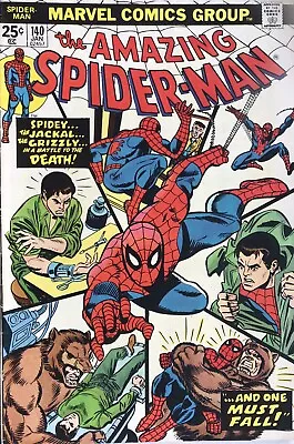 Buy The Amazing Spider-Man #140 VF Jan 1975 Jackal & Grizzly Appearance High Grade • 27.50£
