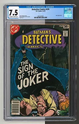 Buy Detective Comics #476, CGC 7.5, Classic Jocker Cover, Key, DC Comics, 1978 • 59.49£