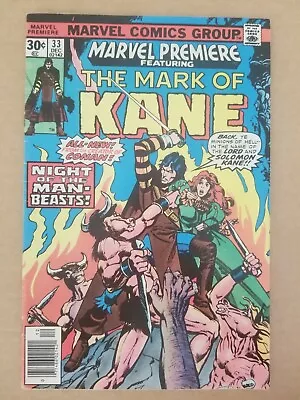 Buy MARVEL PREMIERE #33 The Mark Of KANE (1976) 1ST Color App Solomon Kane • 9.59£
