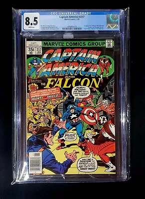 Buy Captain America #217 Cgc 8.5 - 4096850018 1st Marvel Man Wendell Vaughn / Quasar • 79.05£